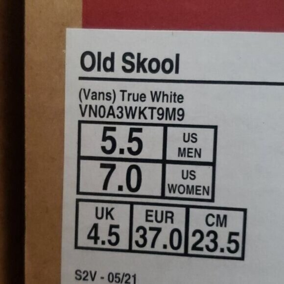New Vans Old Skool Womens White Sneakers Size 7 Logo Skater Casual Streetwear - Picture 10 of 10